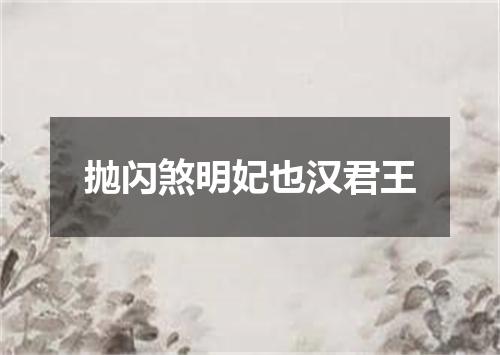 抛闪煞明妃也汉君王