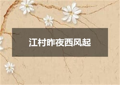 江村昨夜西风起