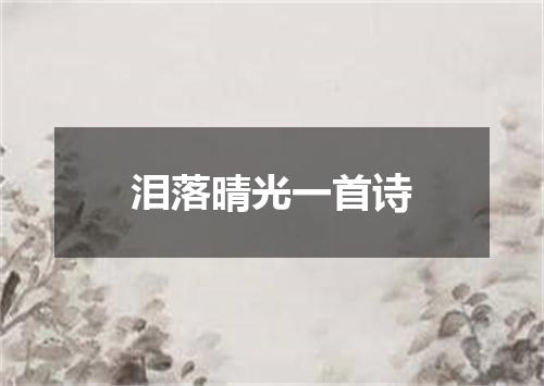 泪落晴光一首诗