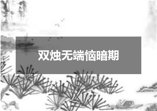 双烛无端恼暗期