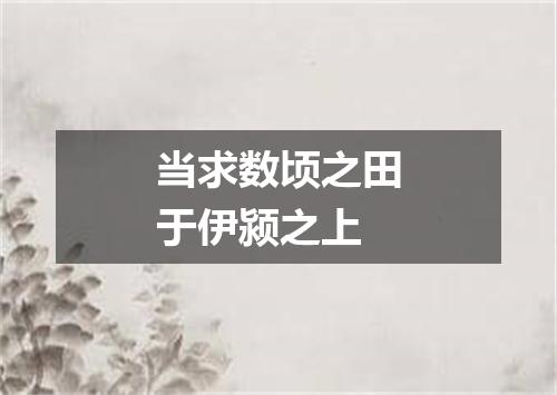 当求数顷之田于伊颍之上