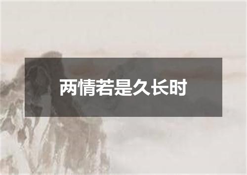 两情若是久长时