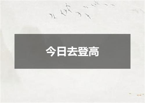 今日去登高