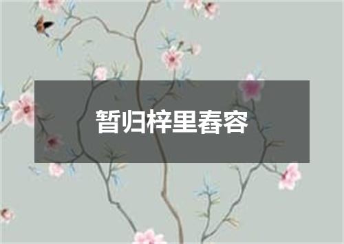 暂归梓里舂容