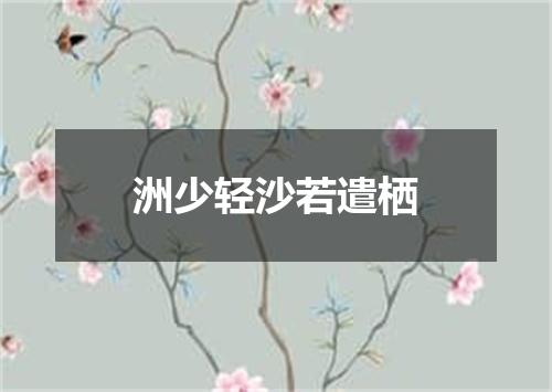 洲少轻沙若遣栖