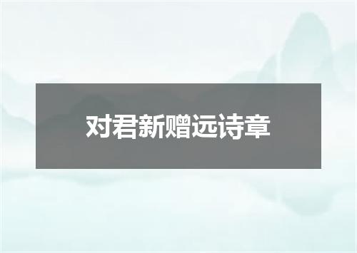 对君新赠远诗章