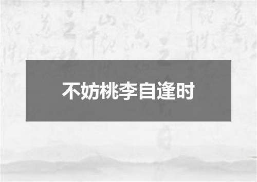 不妨桃李自逢时