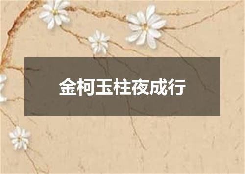 金柯玉柱夜成行