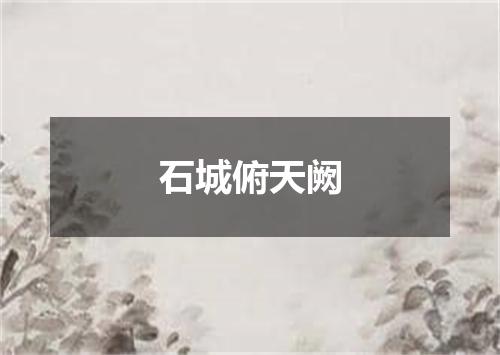 石城俯天阙