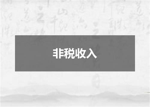 非税收入