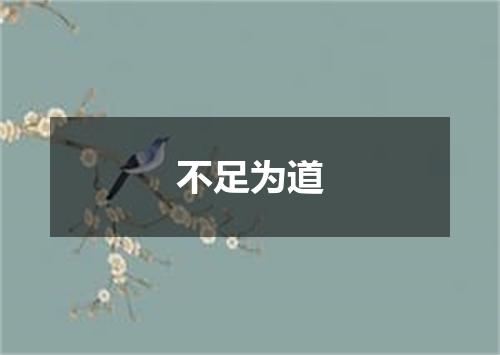 不足为道
