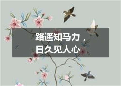 路遥知马力，日久见人心