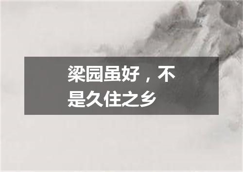 梁园虽好，不是久住之乡
