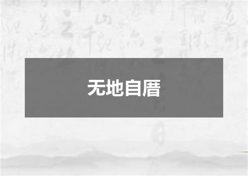 无地自厝