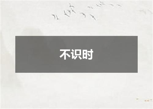 不识时