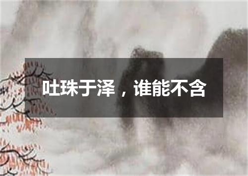 吐珠于泽，谁能不含