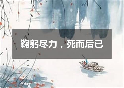 鞠躬尽力，死而后已