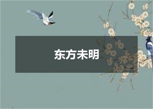 东方未明