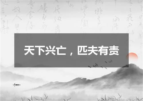 天下兴亡，匹夫有责