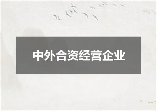 中外合资经营企业
