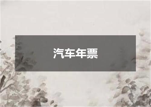 汽车年票