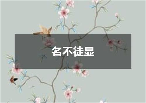 名不徒显