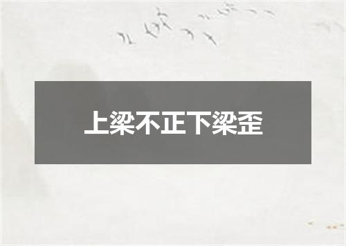 上梁不正下梁歪