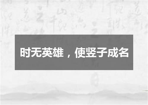时无英雄，使竖子成名