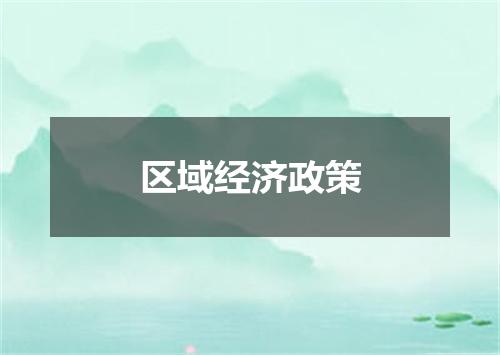 区域经济政策