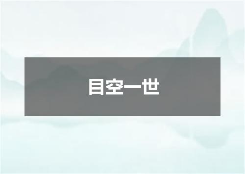 目空一世