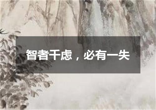 智者千虑，必有一失