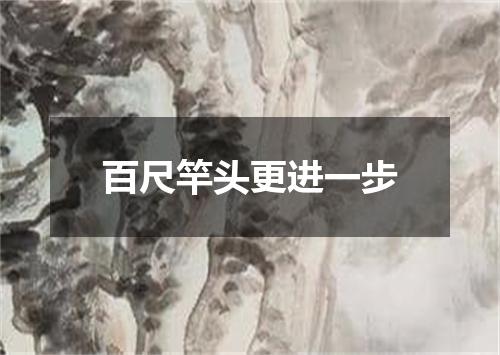 百尺竿头更进一步