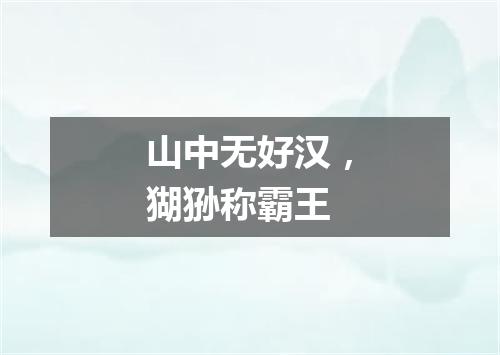 山中无好汉，猢狲称霸王