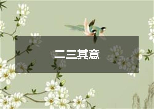 二三其意