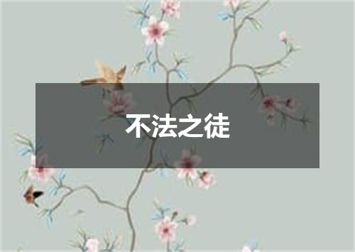 不法之徒是什么意思