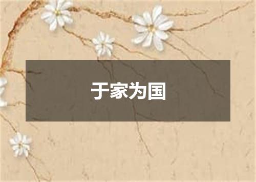 于家为国是什么意思