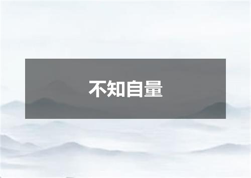不知自量是什么意思
