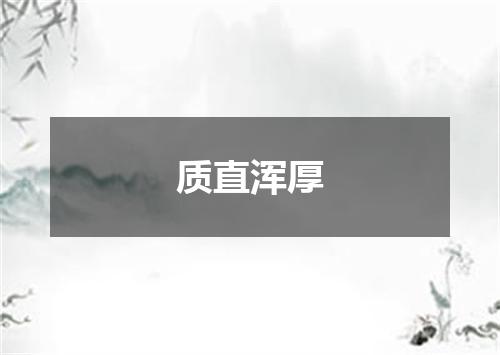 质直浑厚是什么意思