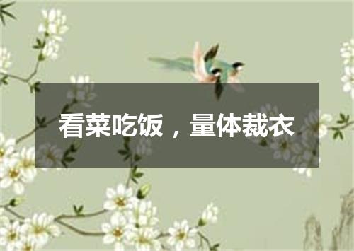 看菜吃饭，量体裁衣