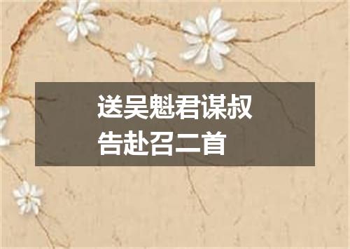 送吴魁君谋叔告赴召二首