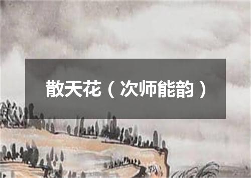 散天花(次师能韵)
