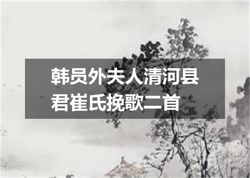 韩员外夫人清河县君崔氏挽歌二首