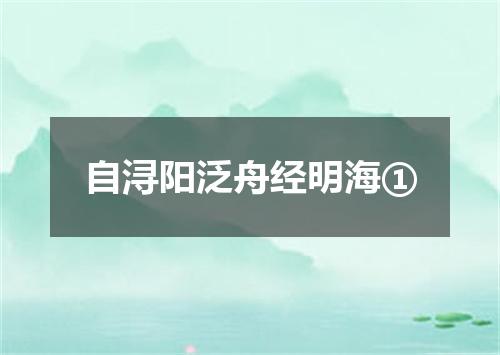 自浔阳泛舟经明海①