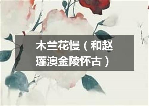 木兰花慢（和赵莲澳金陵怀古）