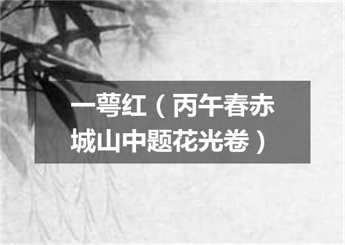 一萼红（丙午春赤城山中题花光卷）