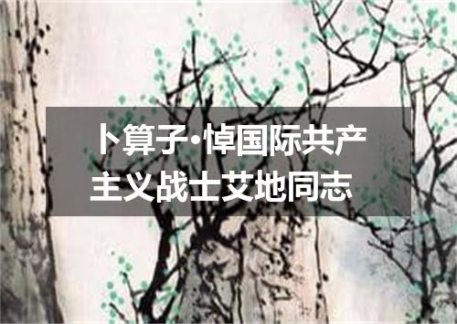 卜算子·悼国际共产主义战士艾地同志