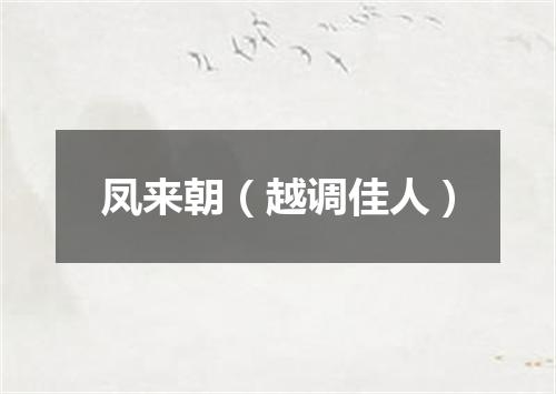 凤来朝（越调佳人）