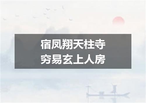 宿凤翔天柱寺穷易玄上人房
