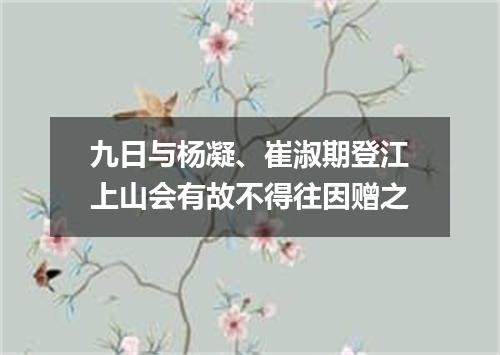 九日与杨凝、崔淑期登江上山会有故不得往因赠之
