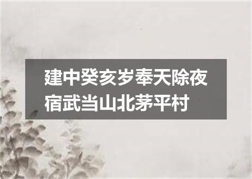 建中癸亥岁奉天除夜宿武当山北茅平村